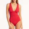 Eco Essentials Red Eco Essentials Spliced One Piece 2 Eco Essentials Red Eco Essentials Spliced One Piece