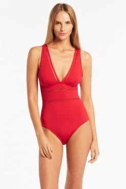 Eco Essentials Red Eco Essentials Spliced One Piece