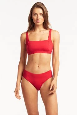 Eco Essentials Red Eco Essentials Mid Bikini Pant