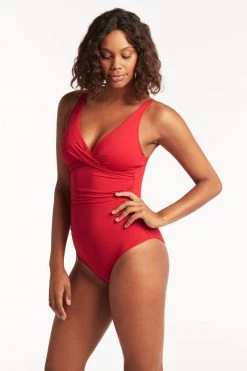 Eco Essentials Red Eco Essentials Cross Front Multifit One Piece