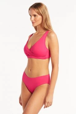 Eco Essentials Hot Pink Eco Essentials Cross Front Multifit Bra Top Tops