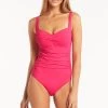 Eco Essentials Hot Pink One Pieces Eco Essentials Twist Front Multifit One Piece
