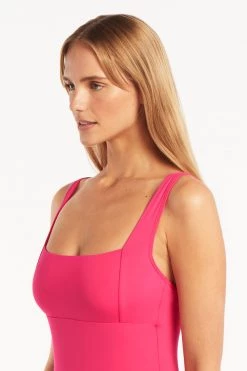 Eco Essentials Hot Pink Eco Essentials Square Neck One Piece One Pieces 8 Eco Essentials Hot Pink Eco Essentials Square Neck One Piece One Pieces