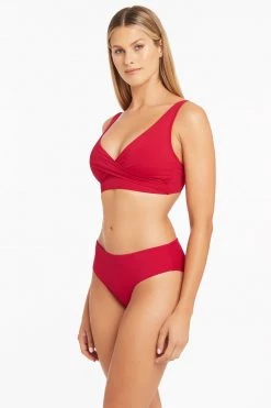 Eco Essentials Red Tops Eco Essentials Cross Front Multifit Bra Top