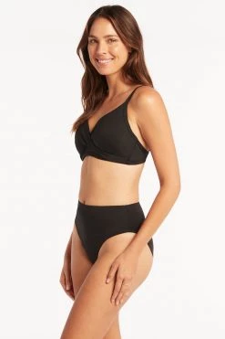 Eco Essentials Black Eco Essentials Twist Front DD/E Cup Bra