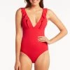 Eco Essentials Red Eco Essentials Frill One Piece
