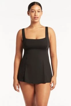 Eco Essentials Black Eco Essentials Square Neck Swim Dress Best Sellers