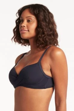 Eco Essentials Night Sky Tops Eco Essentials Cross Front Moulded Cup Underwire Bra
