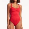 Eco Essentials Red Eco Essentials Twist Front Multifit One Piece One Pieces