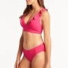 Eco Essentials Hot Pink Eco Essentials Mid Bikini Pant Bottoms