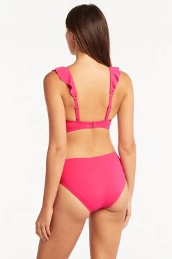 Eco Essentials Hot Pink Eco Essentials Mid Bikini Pant Bottoms