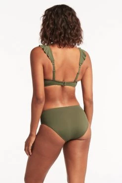 Eco Essentials Khaki Sustainable Swim Eco Essentials Frill Bra Top