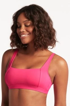 Eco Essentials Hot Pink Eco Essentials Square Neck Bra
