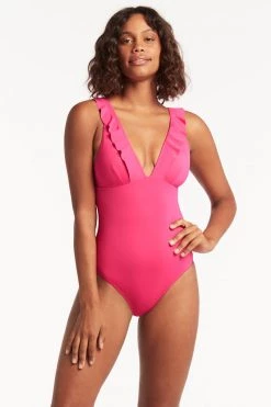 Eco Essentials Hot Pink One Pieces Eco Essentials Frill One Piece 10 Eco Essentials Hot Pink One Pieces Eco Essentials Frill One Piece
