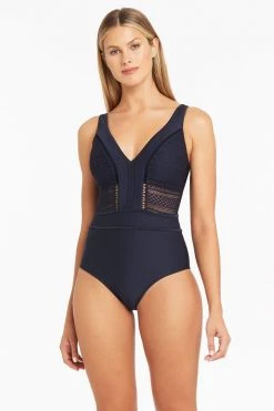 Amazing Lace Night Sky Amazing Lace Spliced Plunge One Piece With Ladder Lace One Pieces