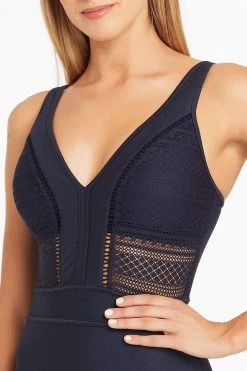 Amazing Lace Night Sky Amazing Lace Spliced Plunge One Piece With Ladder Lace One Pieces