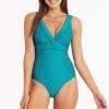 Amazing Lace Seafoam Amazing Lace Cross Front Spliced Multifit One Piece With Ladder Lace - Final Sale One Pieces