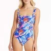 Cabana Cobalt Cabana Square Neck One Piece