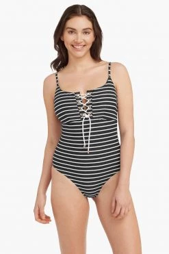 Chamarel Black One Pieces Chamarel Lace Up Bralette One Piece