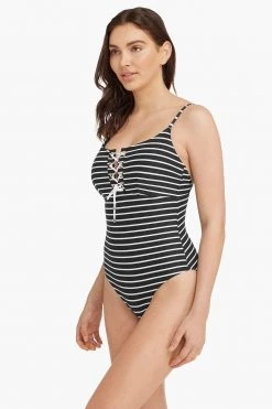 Chamarel Black One Pieces Chamarel Lace Up Bralette One Piece