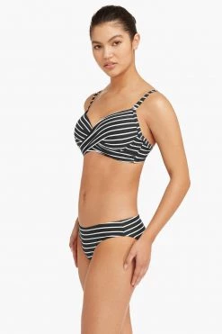 Chamarel Black Chamarel Cross Front Moulded Underwire Bra Tops