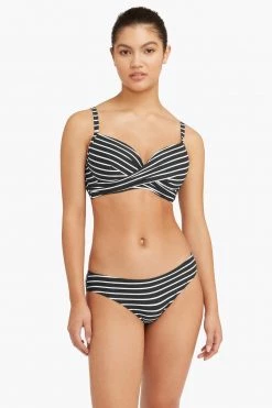 Chamarel Black Chamarel Cross Front Moulded Underwire Bra Tops