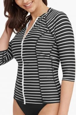 Chamarel Black Chamarel 3/4 Sleeve Multifit Rash Vest Tankinis