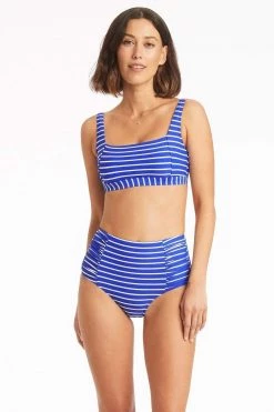 Chamarel Cobalt Chamarel High Waist Gathered Side Pant Bottoms