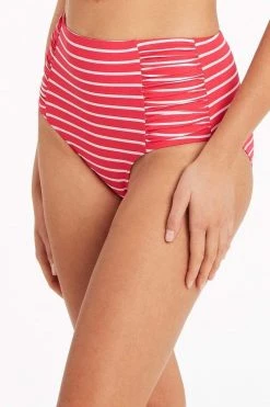 Chamarel Coral Bottoms Chamarel High Waist Gathered Side Pant - Final Sale