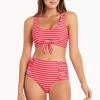 Chamarel Coral Chamarel Tie Front Crop - Final Sale Tops 1 Chamarel Coral Chamarel Tie Front Crop - Final Sale Tops