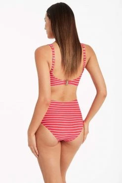 Chamarel Coral Chamarel Tie Front Crop - Final Sale Tops