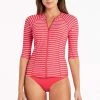 Chamarel Coral Chamarel 3/4 Sleeve Multifit Rash Vest - Final Sale Tankinis