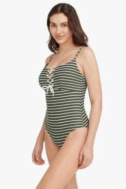 Chamarel Khaki Chamarel Lace Up Bralette One Piece One Pieces