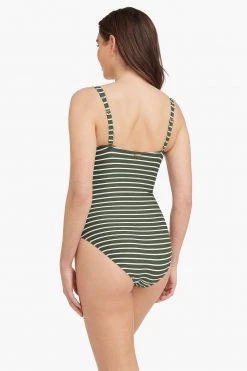 Chamarel Khaki One Pieces Chamarel Twist Front Multifit One Piece