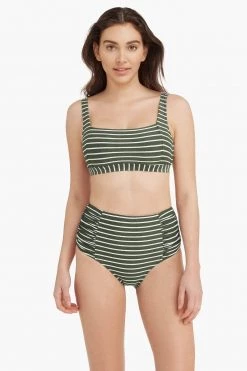 Chamarel Khaki Chamarel High Waist Gathered Side Pant