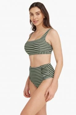 Chamarel Khaki Chamarel High Waist Gathered Side Pant