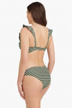 Chamarel Khaki Chamarel Bonded Frill Bra Top