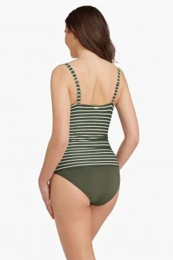 Chamarel Khaki Tops Chamarel Cross Front Multifit Singlet Top