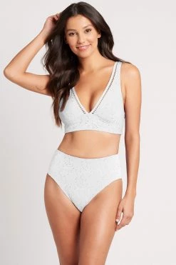 Chantilly Lace White Chantilly Lace High Waist Pant