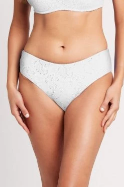 Chantilly Lace White Mid Bikini Pant