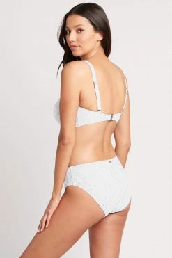 Chantilly Lace White Mid Bikini Pant