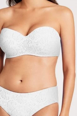 Chantilly Lace White DD/E Bandeau Swim Top 11 Chantilly Lace White DD/E Bandeau Swim Top