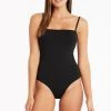 Eco Essentials Black Eco Essentials High Leg Bandeau One Piece 2 Eco Essentials Black Eco Essentials High Leg Bandeau One Piece
