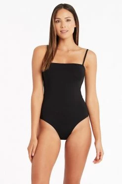 Eco Essentials Black Eco Essentials High Leg Bandeau One Piece