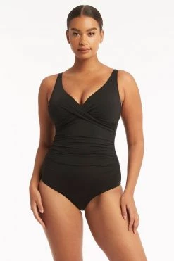 Eco Essentials Black Eco Essentials Cross Front Multifit One Piece Best Sellers