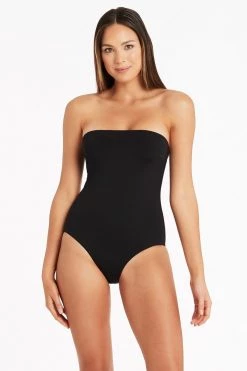 Eco Essentials Black Eco Essentials High Leg Bandeau One Piece
