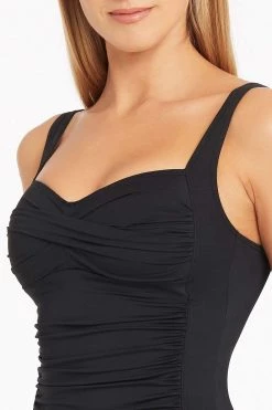 Eco Essentials Black Eco Essentials Twist Front Multifit Boyleg One Piece