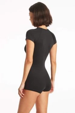 Eco Essentials Black Eco Essentials Short Sleeved Multifit Boyleg One Piece One Pieces 11 Eco Essentials Black Eco Essentials Short Sleeved Multifit Boyleg One Piece One Pieces