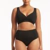 Eco Essentials Black Eco Essentials Cross Front Multifit Bra Top Tops