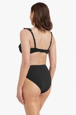 Eco Essentials Black Eco Essentials F Cup Frill Underwire Bra